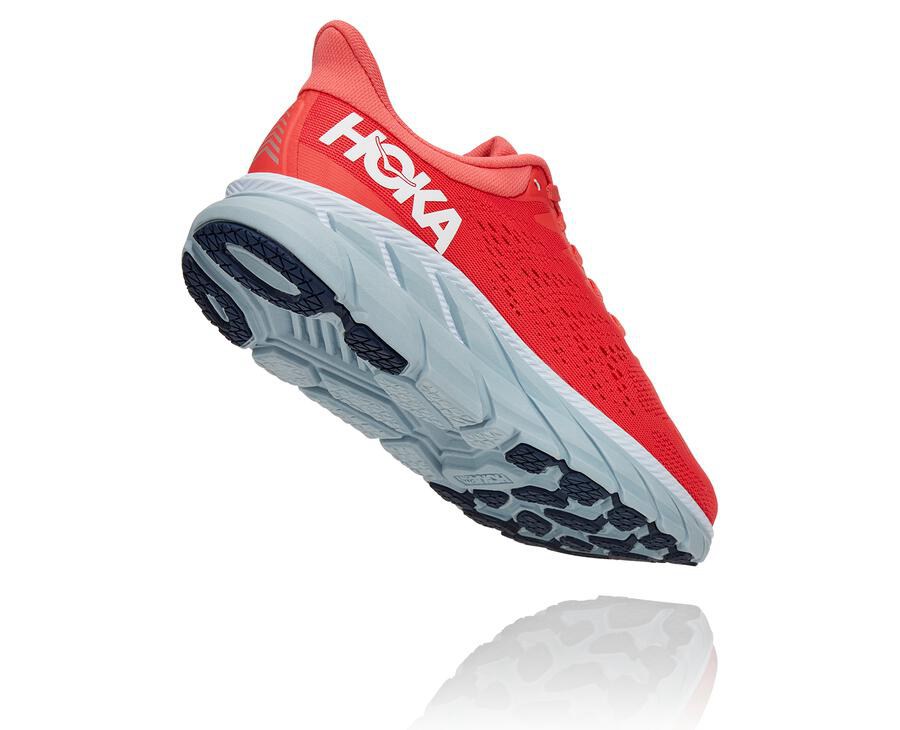 Hoka One One Hardloopschoenen Dames - Clifton 7 - Rood/Wit - RQ9204578